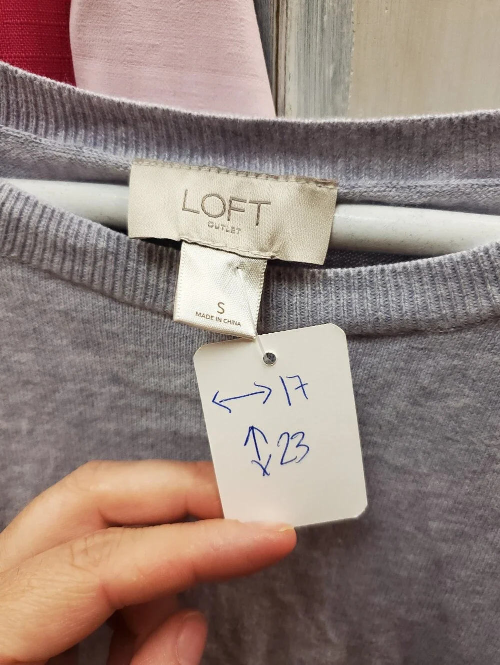 LOFT Light Purple Puff Sleeve Sweater Women’s Small Cotton Crewneck Pullover